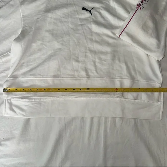 NWT Puma Long Sleeve Neon Dreaming High Low Crew White Fuchsia Black Size Large - Picture 4 of 11